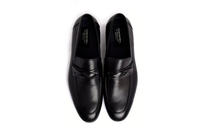 C160-5532 Deer skin Loafer- Black - Image 2