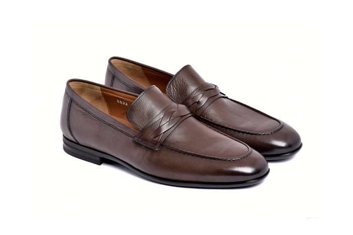 C161-5532 Deer skin Loafer- Brown - Image 3