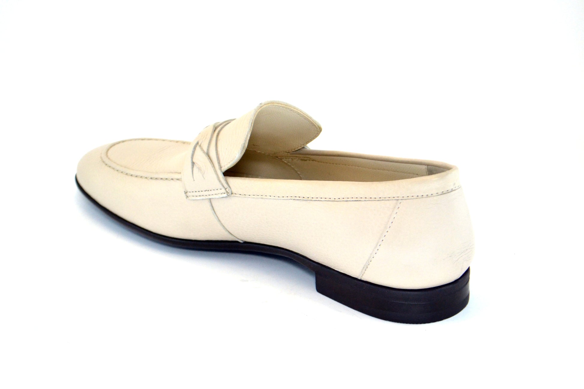 C162-5532 Full Deer skin Loafer- Beige - Image 2