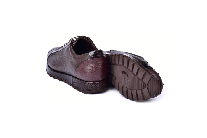 C0013043-5581 Genuine Ostrich Fashion Sneaker-Brown - Image 3