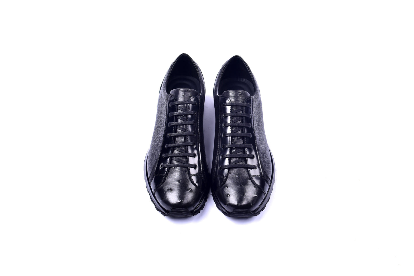 C001304-5581  Genuine Ostrich Fashion Sneaker- Black - Image 3