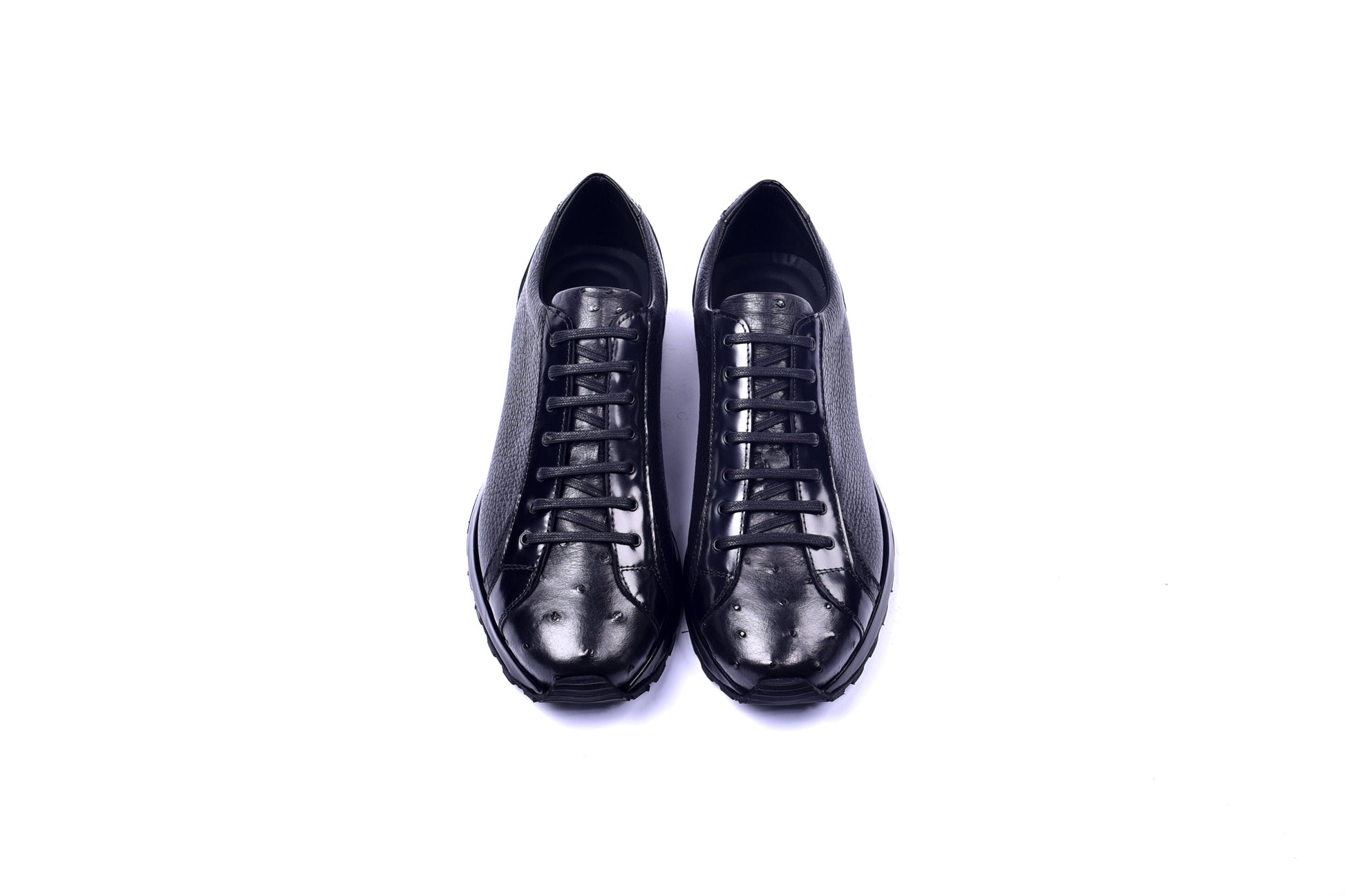 C001304-5581  Genuine Ostrich Fashion Sneaker- Black - Image 3