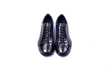C001304-5581  Genuine Ostrich Fashion Sneaker- Black - Image 3