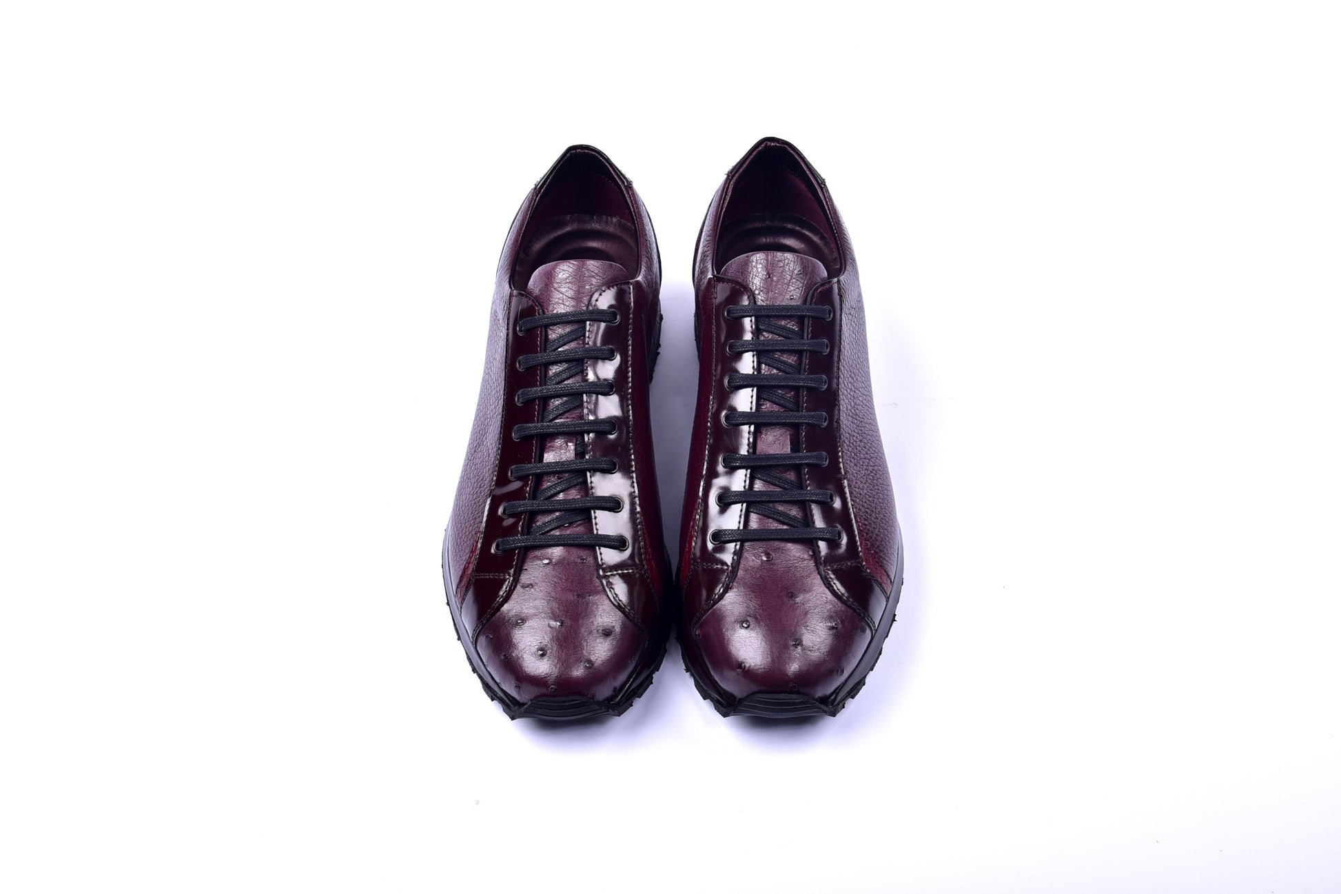 C0013041-5581  Genuine Ostrich Fashion Sneaker-  Burgundy - Image 3