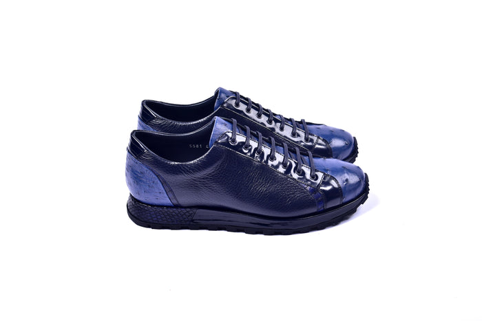 C0013042-5581  Genuine Ostrich Fashion Sneaker- Navy - Image 2