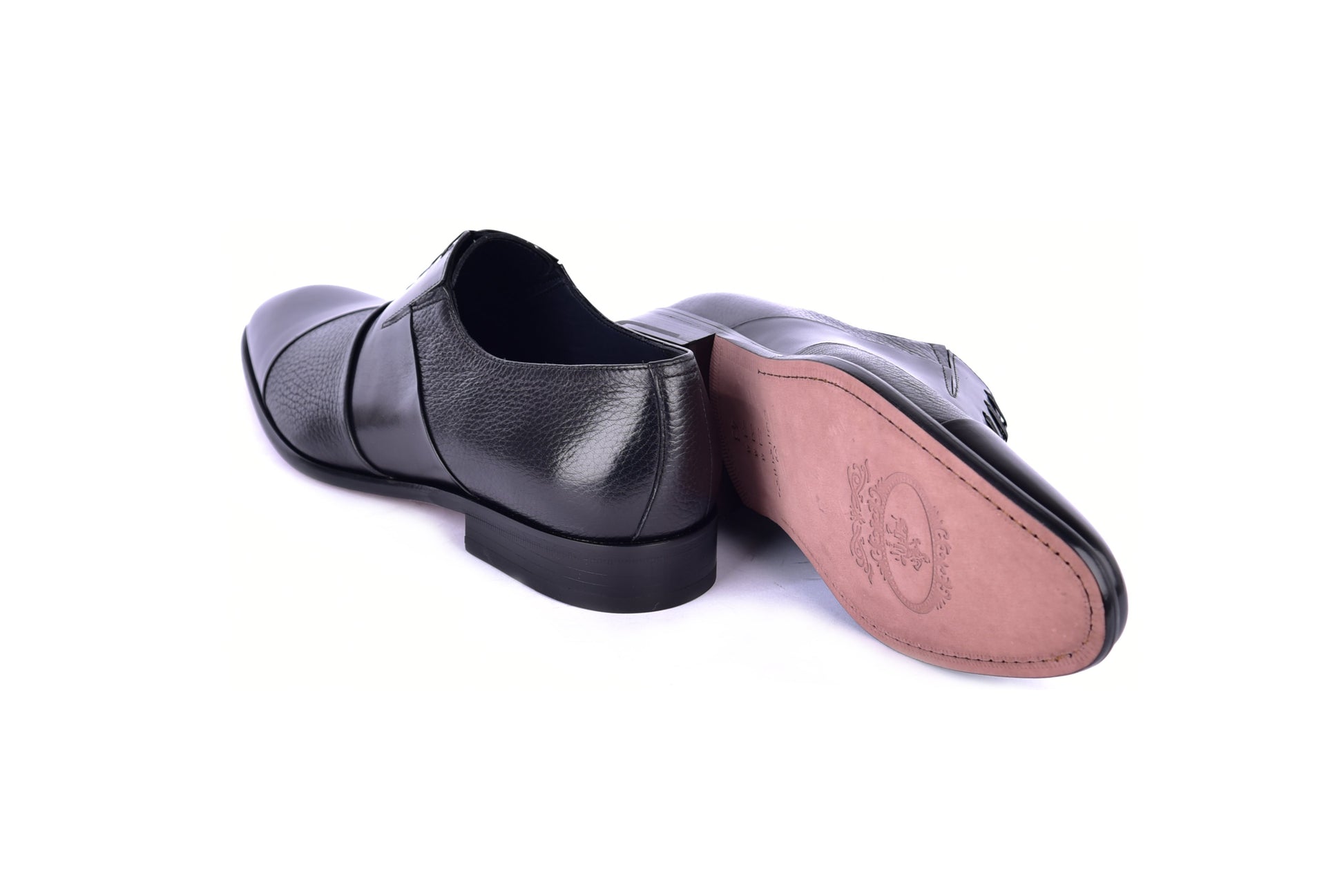 C0141-5691 Cap Toe Tie-less deer skin- Black - Image 3