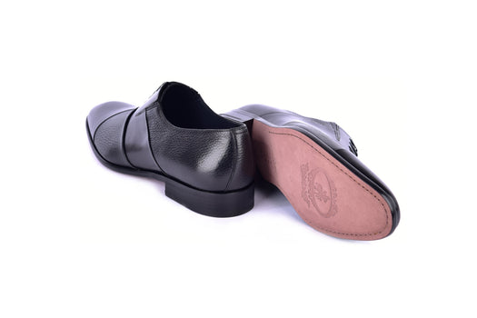 C0141-5691 Cap Toe Tie-less deer skin- Black - Image 3