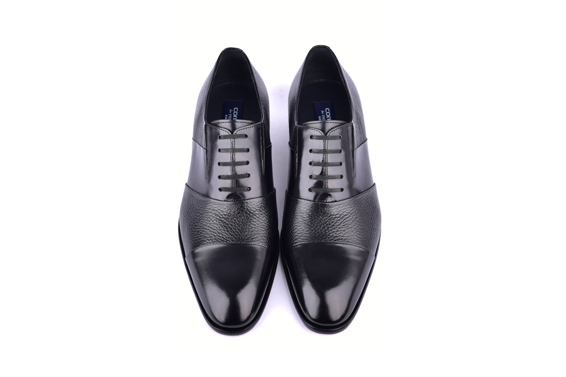 C0141-5691 Cap Toe Tie-less deer skin- Black - Image 4