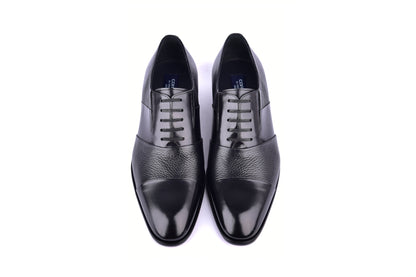 C0141-5691 Cap Toe Tie-less deer skin- Black - Image 4