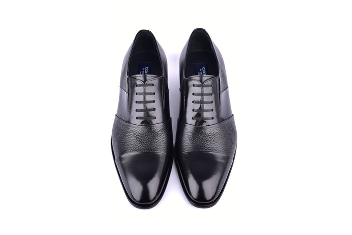 C0141-5691 Cap Toe Tie-less deer skin- Black - Image 4
