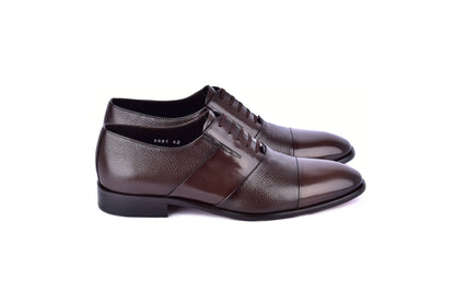 C0144-5691 Cap Toe Tie-less deer skin- Brown - Image 2