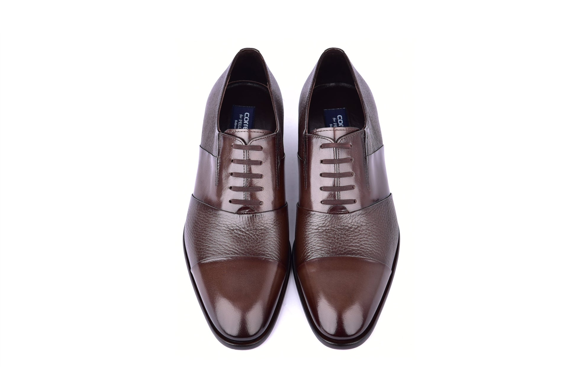 C0144-5691 Cap Toe Tie-less deer skin- Brown - Image 4