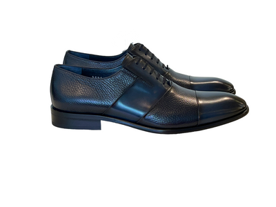 C0143-5691 Cap Toe Tie-less deer skin- Navy