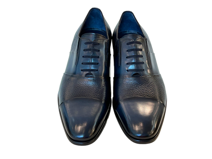 C0143-5691 Cap Toe Tie-less deer skin- Navy - Image 4