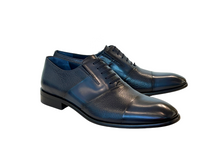 C0143-5691 Cap Toe Tie-less deer skin- Navy