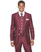 Mens 2 Button Vested Trim Tuxedo in Burgundy