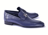 Corrente 5760 Burnished Calfskin Loafer - Navy - Navy - Size 13