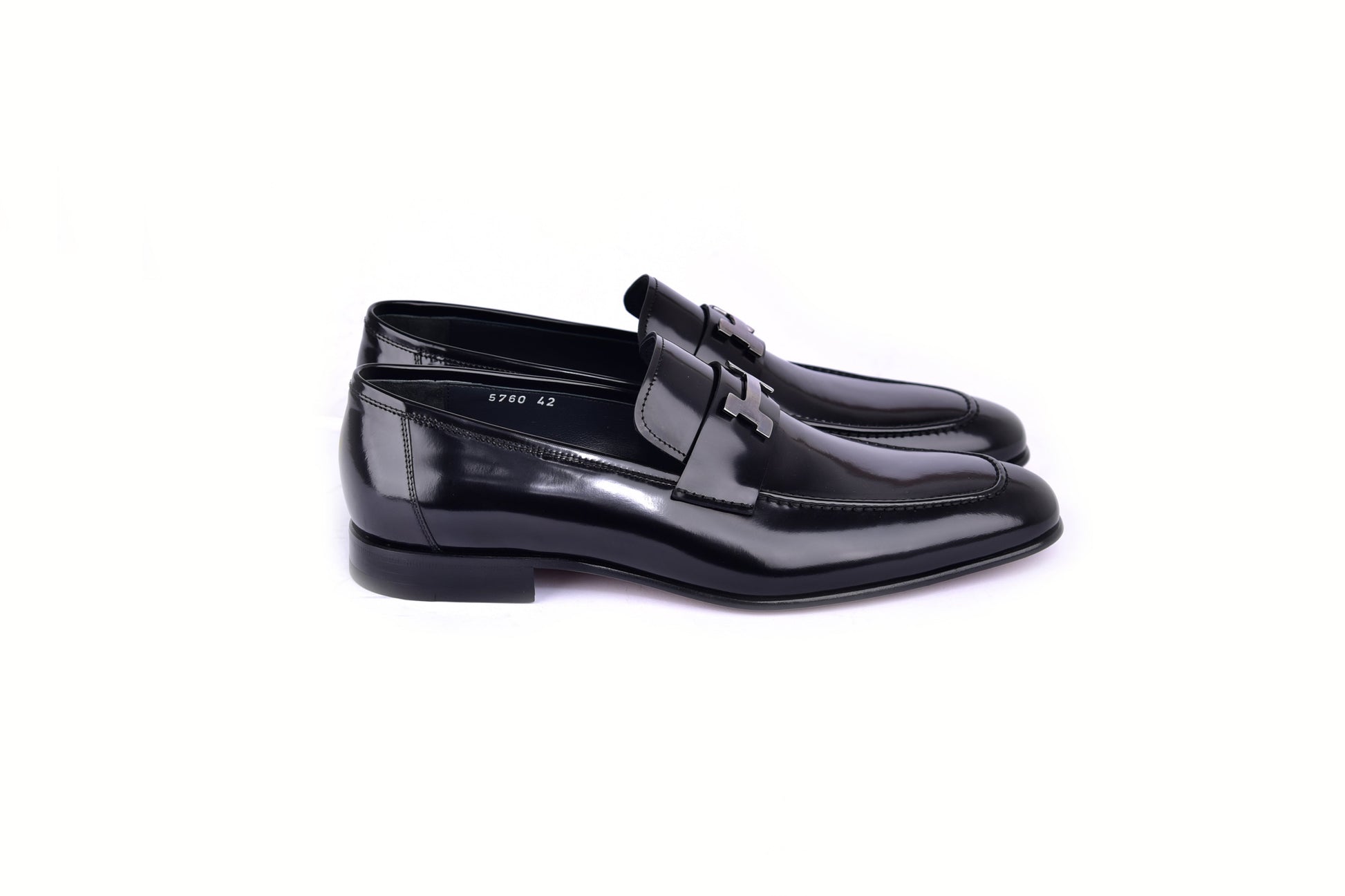 C02006-5760 H buckle Lux Calf High Gloss Black - Image 4