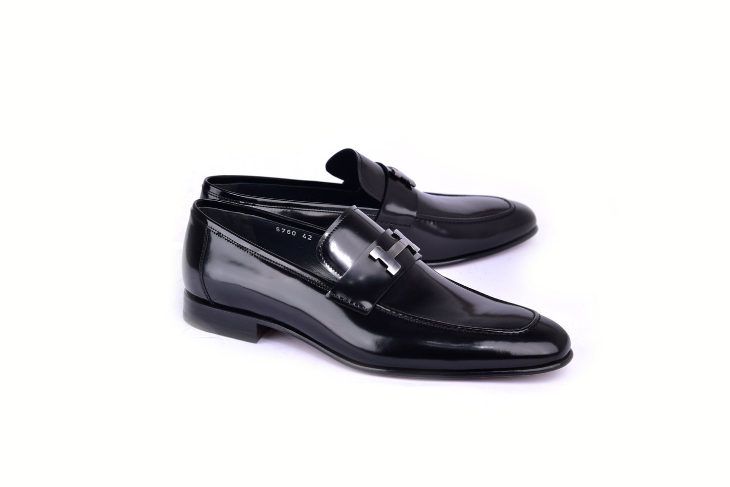 C02006-5760 H buckle Lux Calf High Gloss Black - Image 2