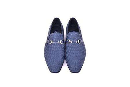 C0223-5776 Buckle hand woven Loafer Navy
