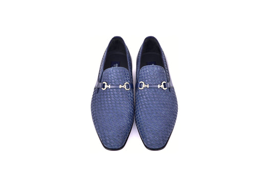 C0223-5776 Buckle hand woven Loafer Navy - Image 4