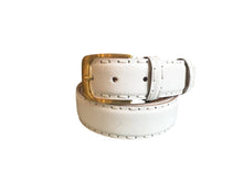 CBelt-5776 Smooth Leather Belt-White