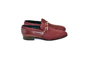 C0222-5776 hand Made Woven Loafer Burgundy - Image 2
