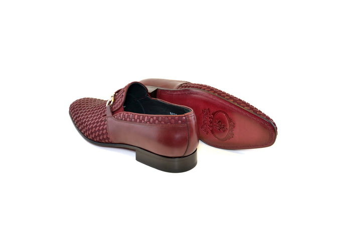 C0222-5776 hand Made Woven Loafer Burgundy - Image 3