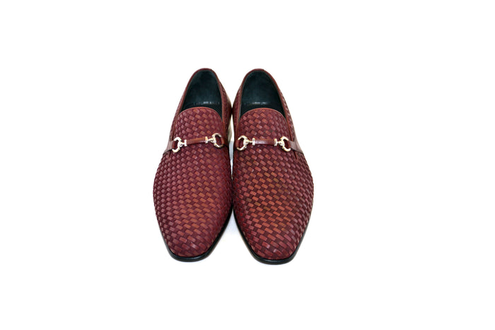 C0222-5776 hand Made Woven Loafer Burgundy - Image 4
