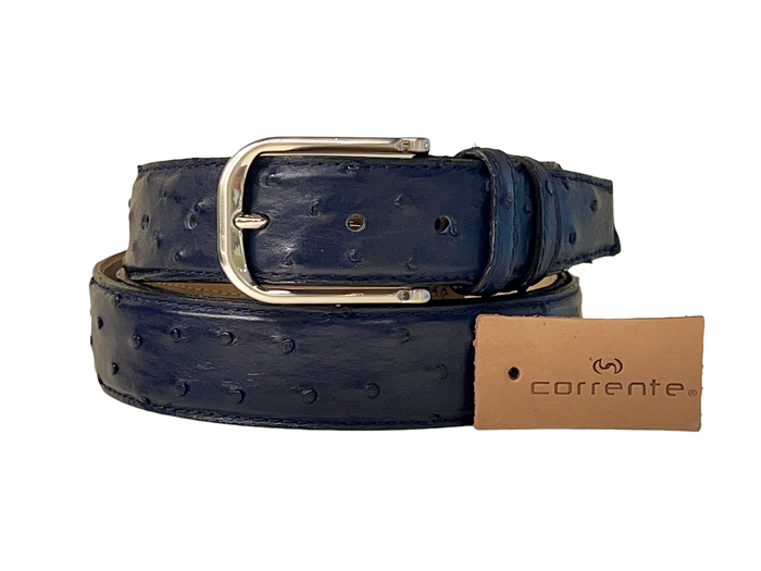 CBelt -Genuine Ostrich  Belt- Navy