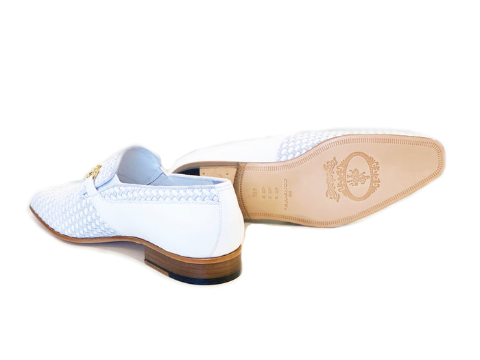 C0221-5776 Hand Made Woven Loafer White - Image 3