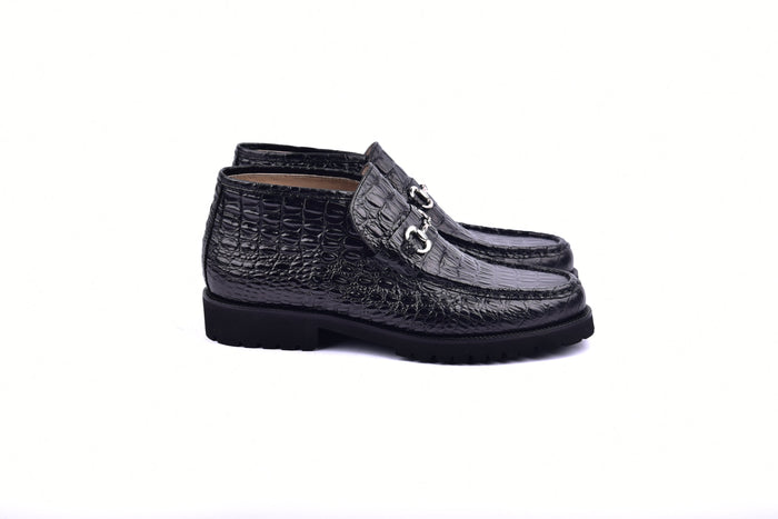 C03023-5786C Horn Back Print Leather- Black - Image 2