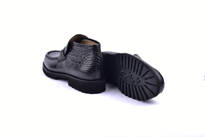 C03023-5786C Horn Back Print Leather- Black - Image 3