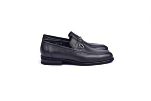 C001103-5844 Deer Skin Buckle Loafer- Black - Image 2