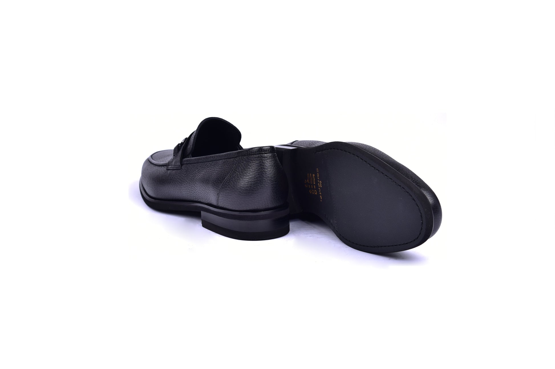 C001103-5844 Deer Skin Buckle Loafer- Black - Image 3