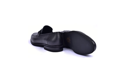 C001103-5844 Deer Skin Buckle Loafer- Black - Image 3