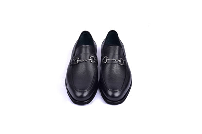 C001103-5844 Deer Skin Buckle Loafer- Black - Image 4