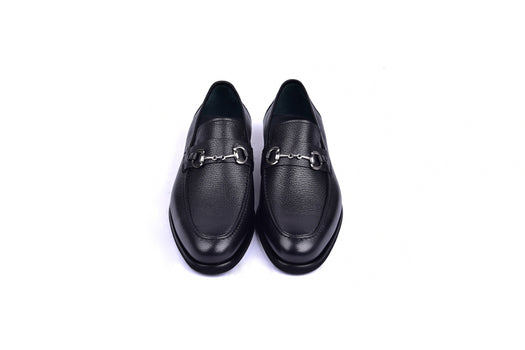 C001103-5844 Deer Skin Buckle Loafer- Black - Image 4