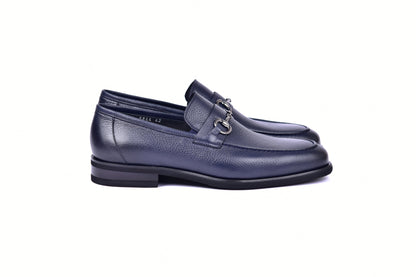C001104-5844 Deer Skin Buckle Loafer- Navy - Image 2