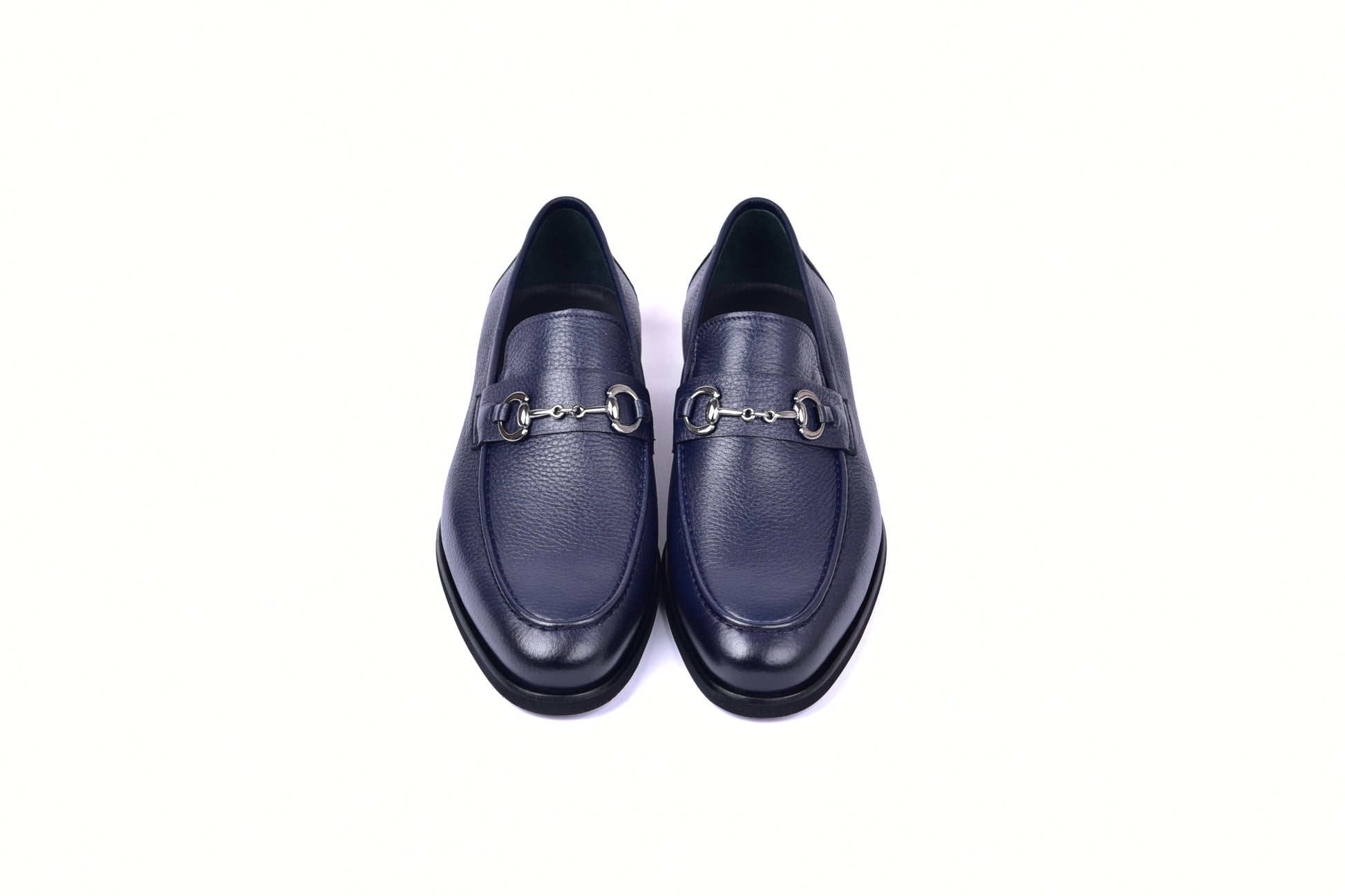 C001104-5844 Deer Skin Buckle Loafer- Navy - Image 4