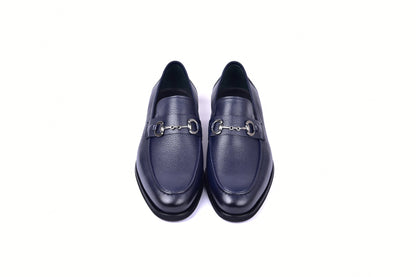 C001104-5844 Deer Skin Buckle Loafer- Navy - Image 4