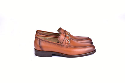 C001102-5844 Deer Skin Buckle Loafer- Tan - Image 2