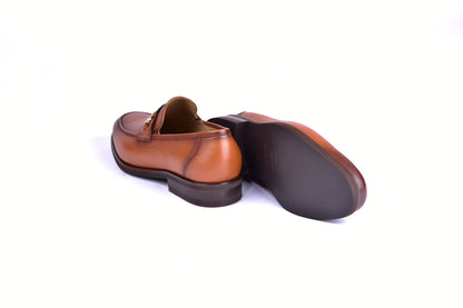 C001102-5844 Deer Skin Buckle Loafer- Tan - Image 3