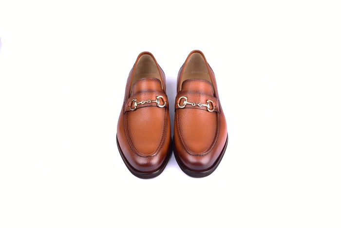 C001102-5844 Deer Skin Buckle Loafer- Tan - Image 4