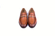C001102-5844 Deer Skin Buckle Loafer- Tan