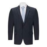 Men's Navy Portly Fit Suit Separate Jacket – Classic Wool Blend Formal Blazer