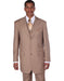 Mens 3 Button Peak Lapel Bold Pinstripe Gangster Suit in Tan