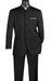 Master Collection - Regular Fit Men's 2 Piece Banded Collar Tuxedo Black