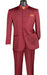 Master Collection - Regular Fit Men's 2 Piece Banded Collar Tuxedo Burgundy
