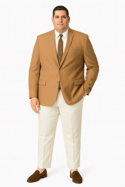 Mens Camel Brown Rustish Two-Button Classic Fit Sport Coat – Modern Blazer for Business and Special Occasions - Image 5